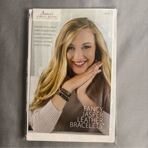 Annie's Fancy Jasper Leather Bracelets BD131 Complete Jewelry Kit - NIP